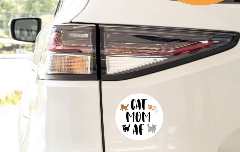 cat mom AF car magnet, cat gifts for cat lovers